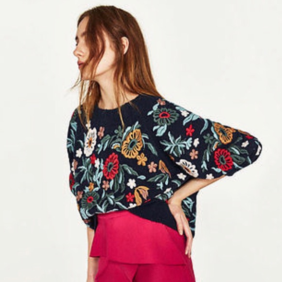 floral jumper zara